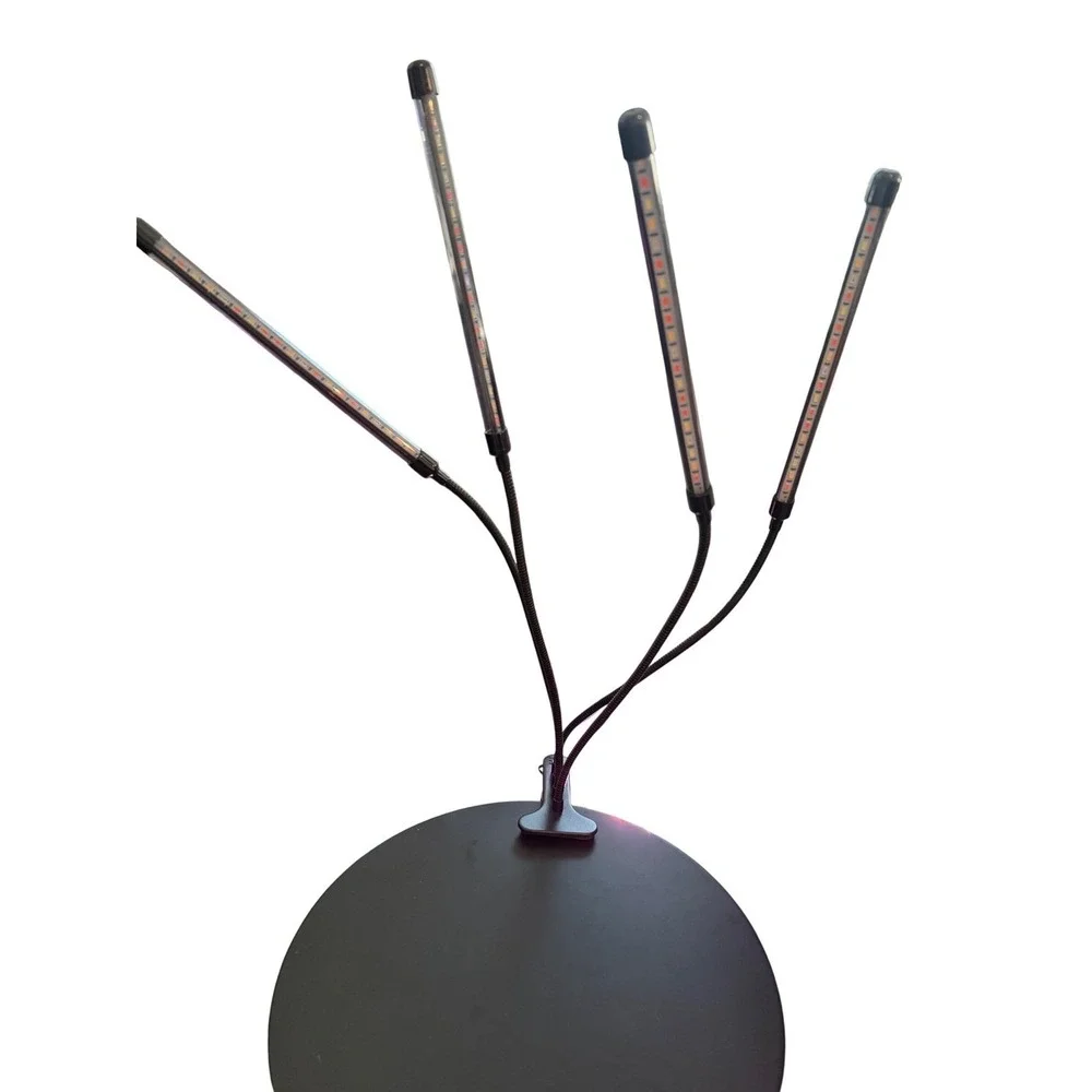 Pair of 4-Head LED Plant Grow Lights with Clamps (Set of 2)